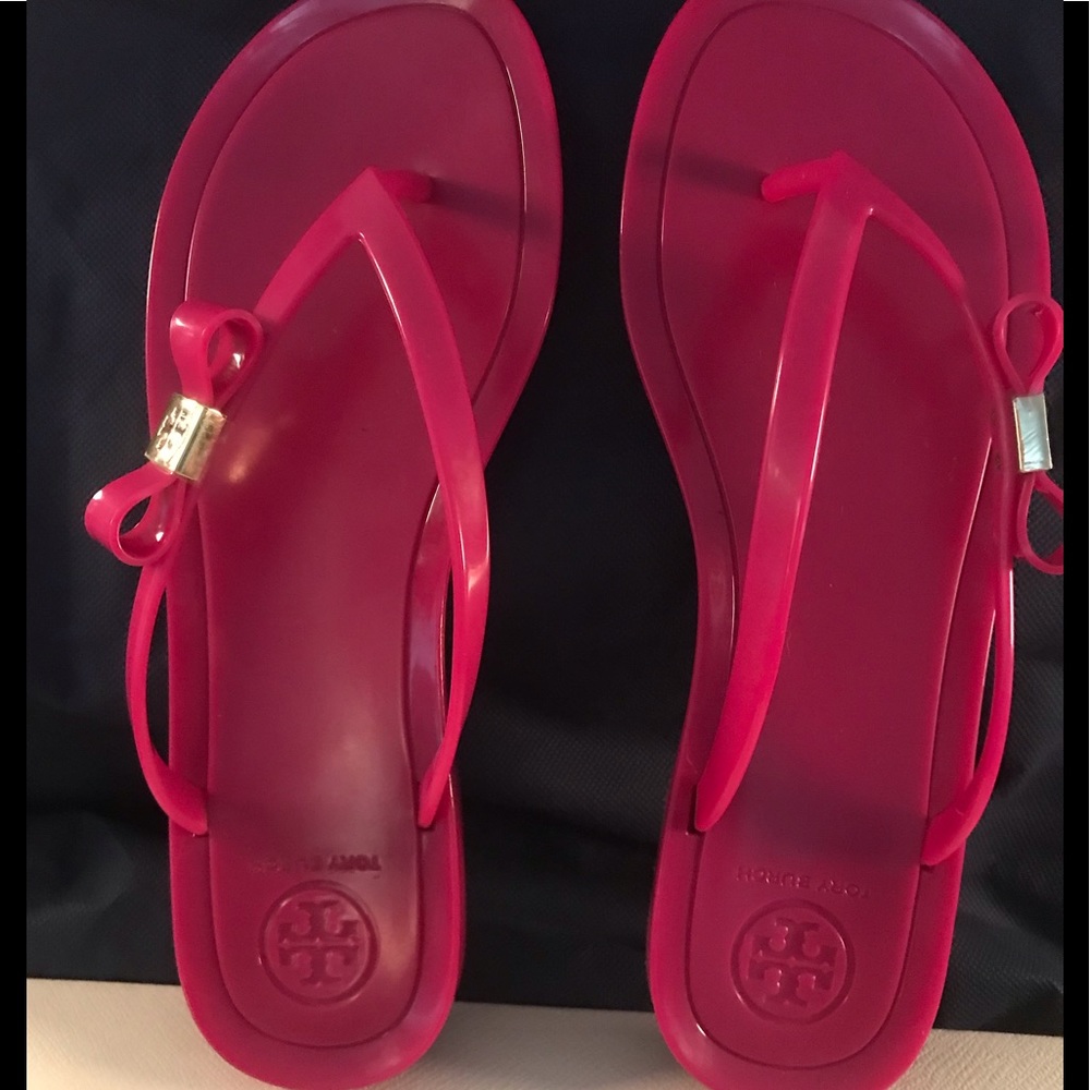 Tory Burch Jelly Pink Flip Flops